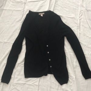 Black linen/rayon blend cardigan